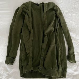 Chunky Olive Green Cardigan